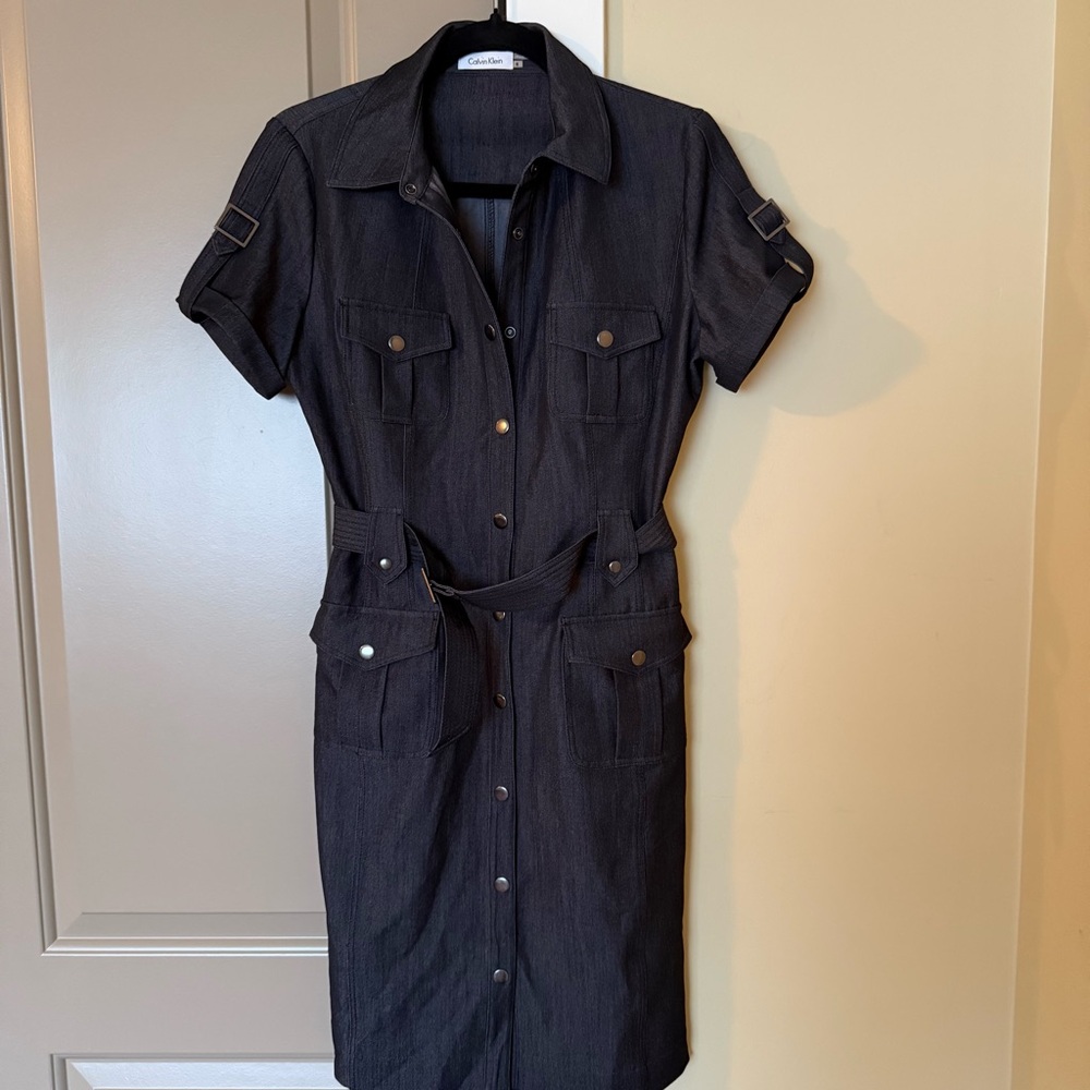 Calvin Klein Dark Grey Utility Dress Size 6